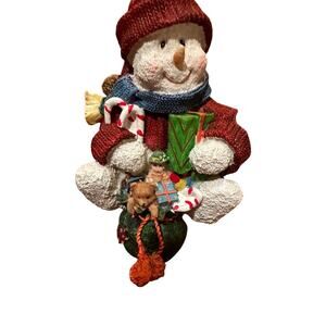 Vintage 2002 Badcock Snowman Stocking Hanger